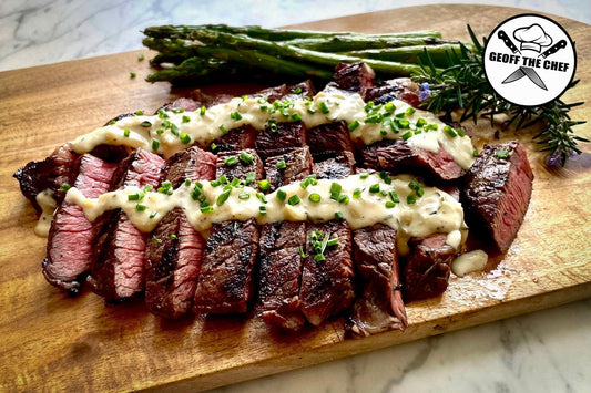 Wagyu Rump Steak with Blue Cheese Sauce