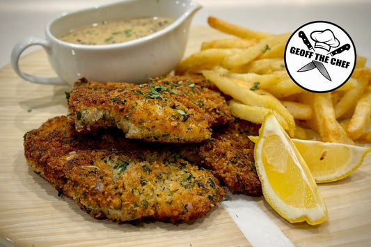 Herb Crumbed Pork Chops With Creamy Mushroom Sauce