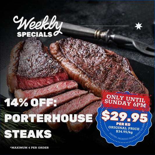 14% off SPECIAL -  Grass-Fed Yearling Porterhouse Steaks