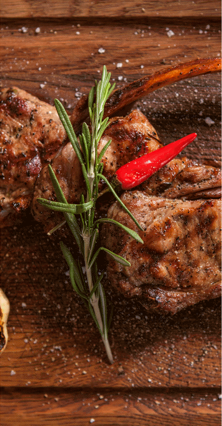 AUSTRALIAN GRILLED HOGGET CHOPS WITH NATIVE HERBS