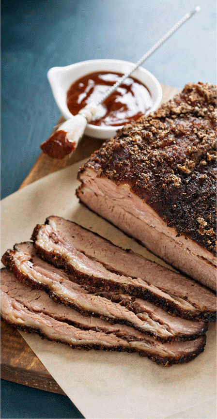 BEEF BRISKET WITH SMOKY BOURBON GLAZE