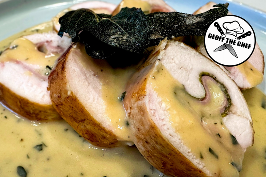 Sous Vide Chicken Roulade with Mustard & Tarragon Velouté