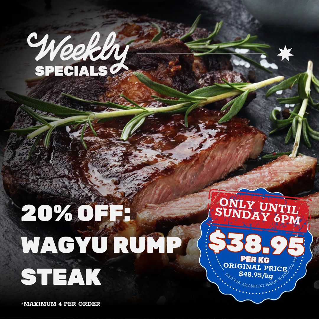 20% off SPECIAL: MB5 WAGYU Rump Steak