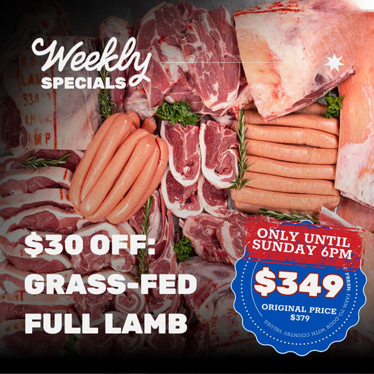 $30 off SPECIAL: Grass Fed Full Lamb