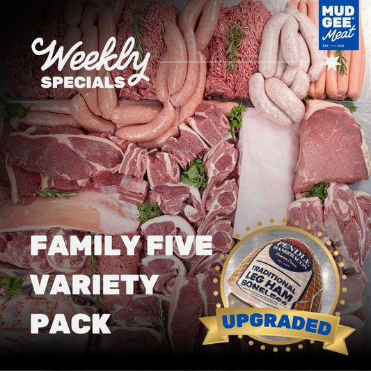 Family FIVE Variety Pack - UPGRADE > FREE 2kg Easy Carve Ham