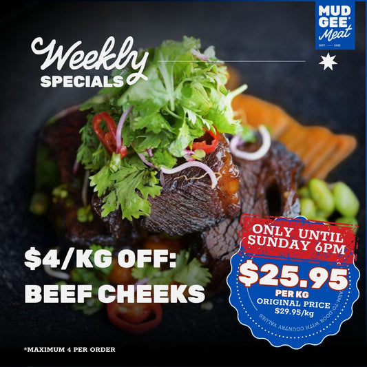 $4/kg OFF: Beef Cheeks