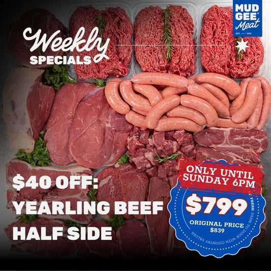 $40 OFF: Yearling Beef - Half Side PLUS Whole Eye Fillet