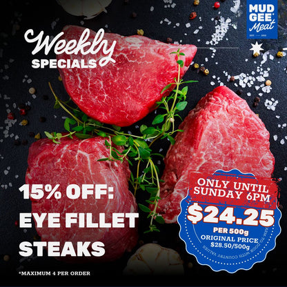 15% OFF: Eye Fillet Steaks