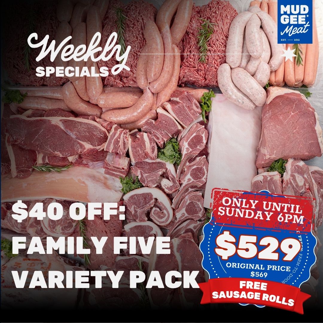 $40 OFF: Family FIVE Variety Pack + FREE SAUSAGE ROLLS