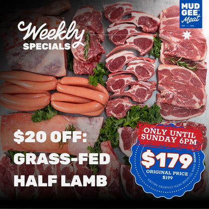$20 OFF: Grass Fed Half Lamb