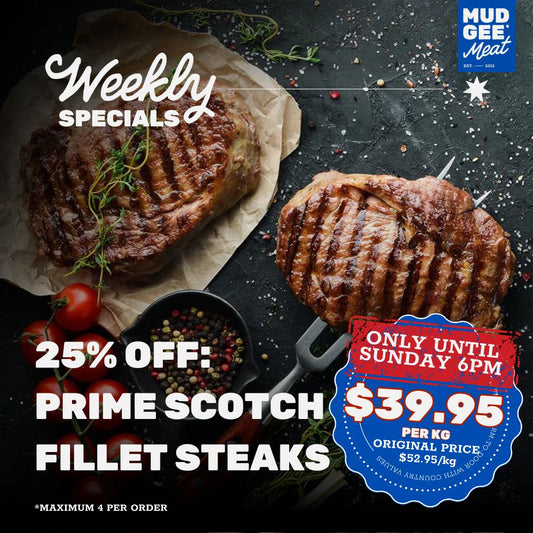 25% OFF: Prime Scotch Fillet Steaks