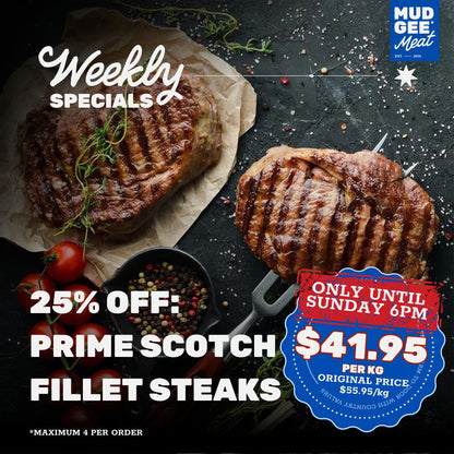 25% OFF: Prime Scotch Fillet Steaks