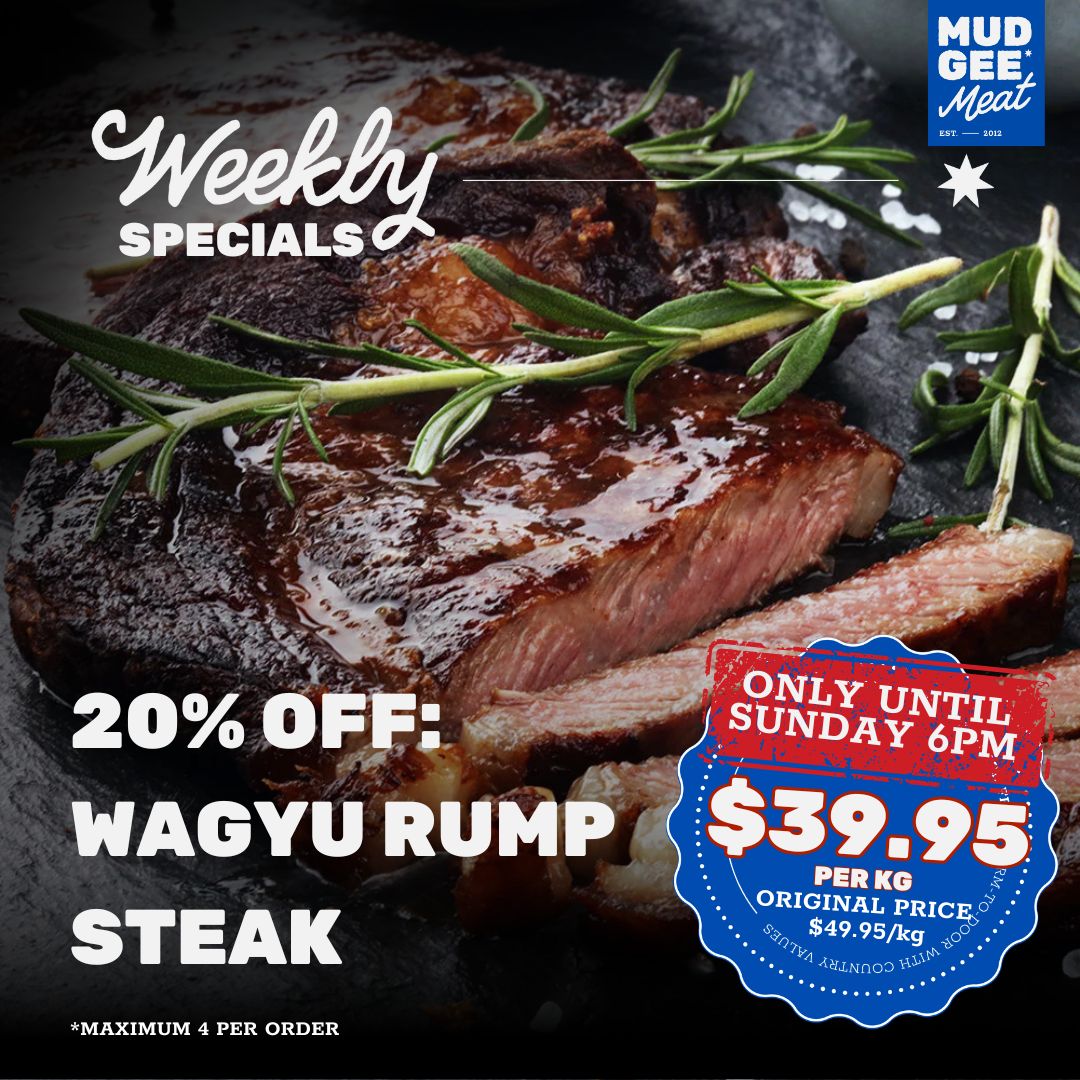 20% OFF WAGYU Rump Steak