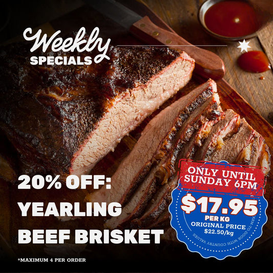 20% off SPECIAL: Yearling Beef Brisket - Perfect for Smoking