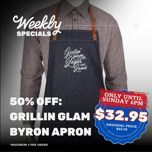 50% off SPECIAL: Grillin' Glam Byron - Bib Apron