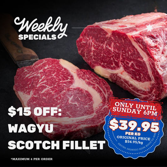 $15/kg off SPECIAL: Wagyu Scotch Fillet