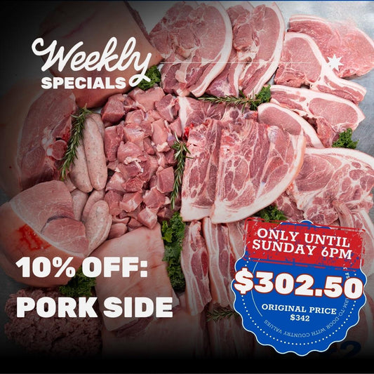 10% off SPECIAL - Paddock Raised Pork: Pork Side