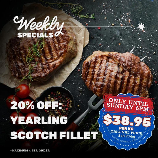 20% off SPECIAL: Yearling Scotch Fillet