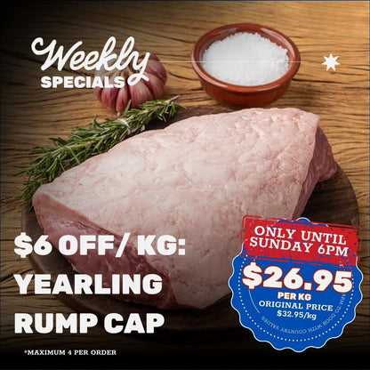 $6/kg off SPECIAL: Rump Cap